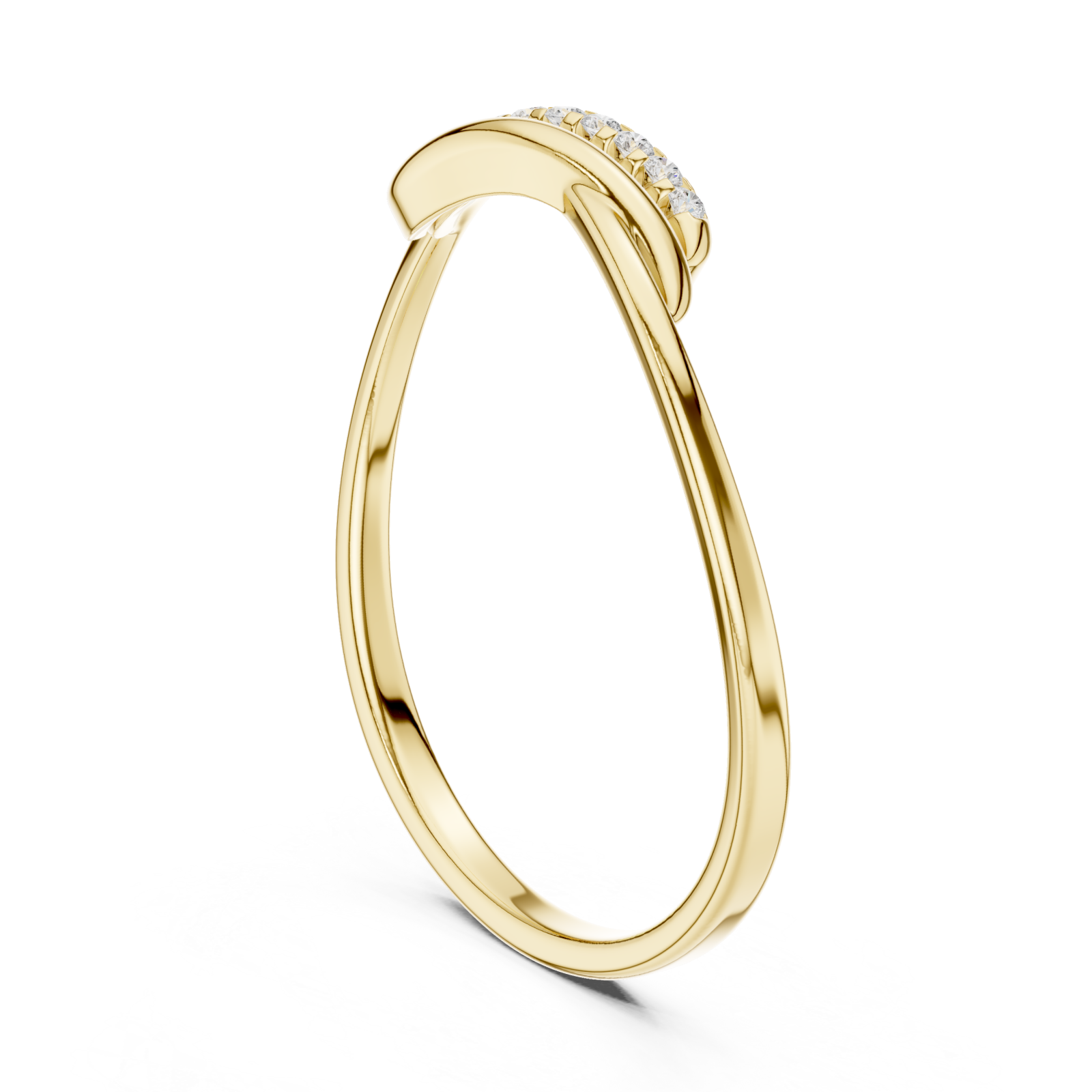  Gold Eternal Embrace Modern Twisted Band Left View