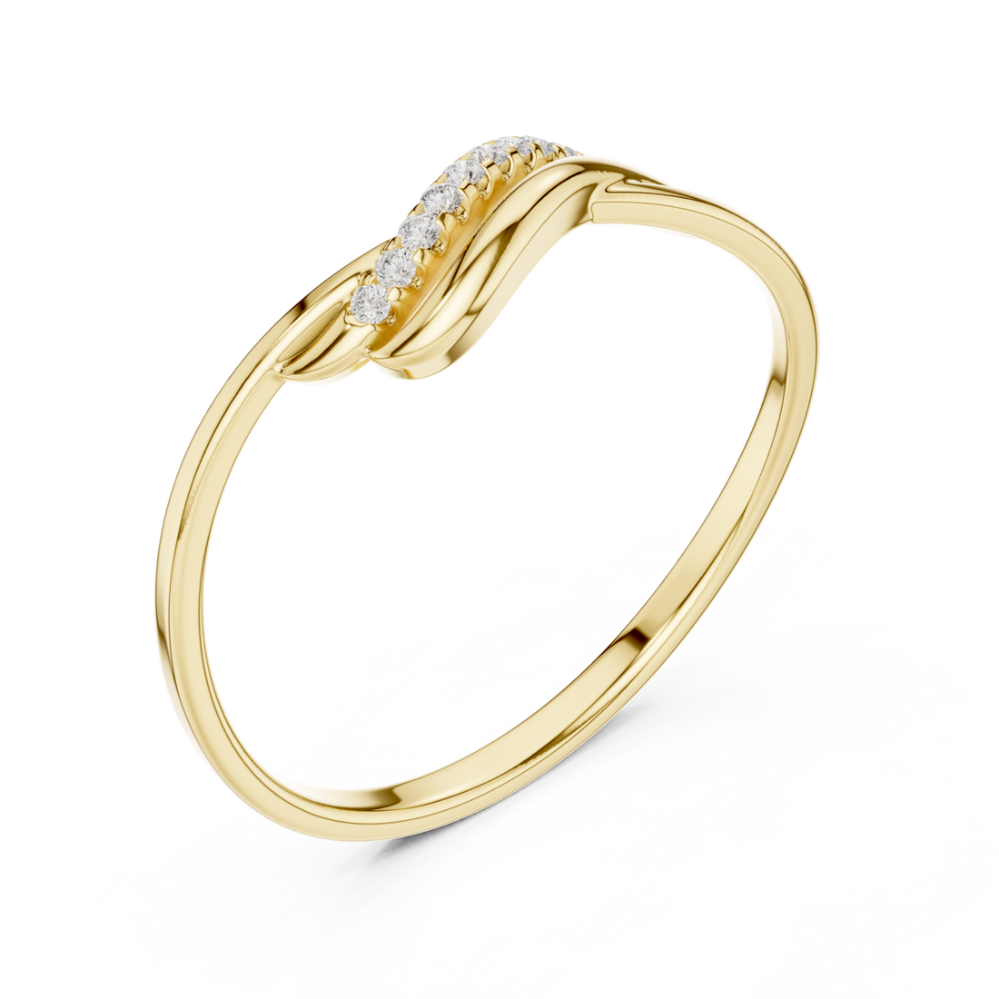 Gold Eternal Embrace Modern Twisted Band Right View