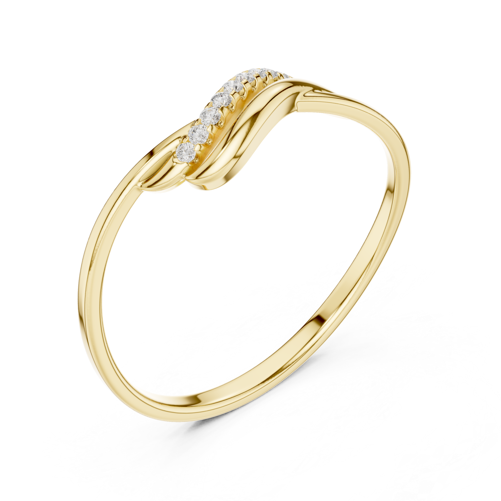 Gold Eternal Embrace Modern Twisted Band Right View