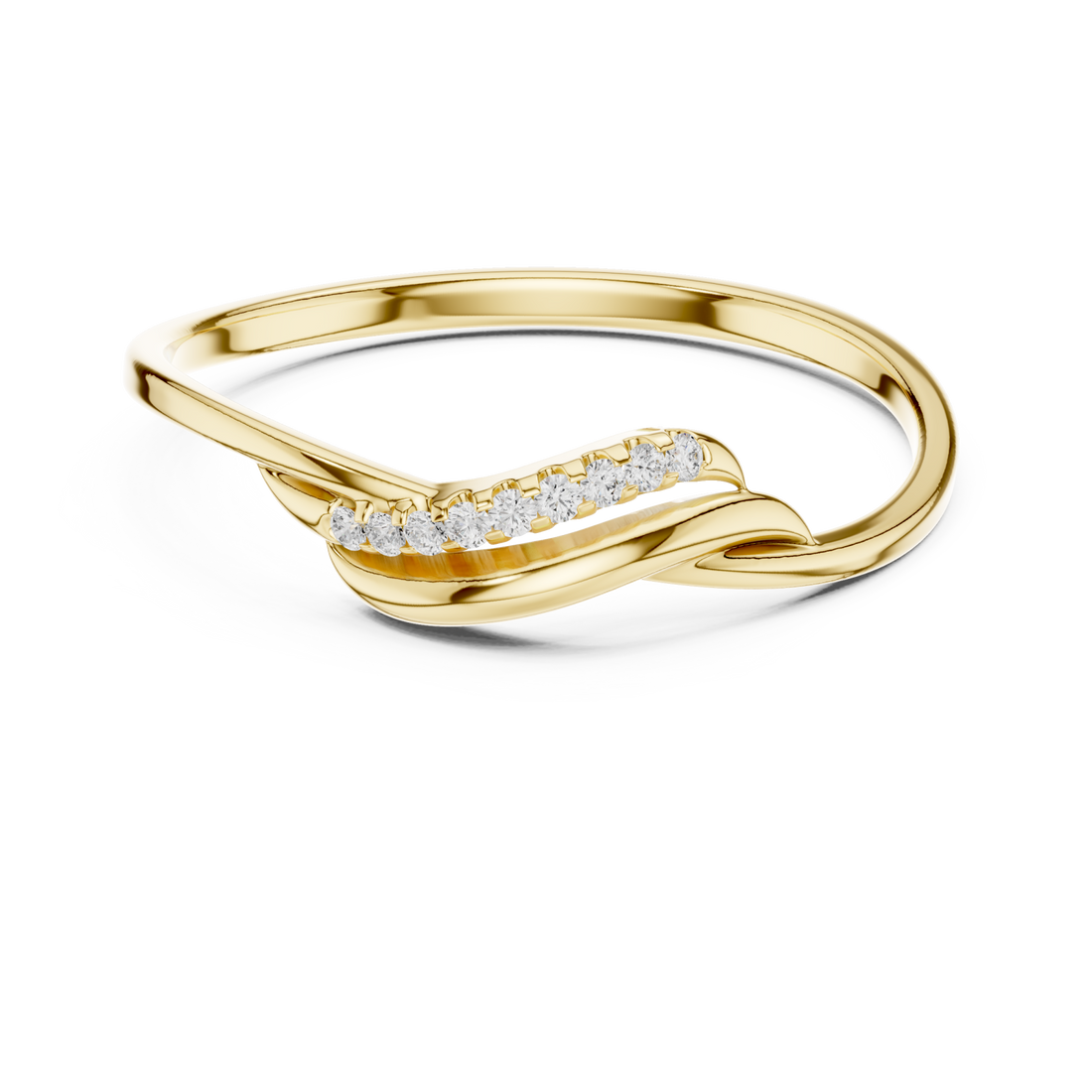 Gold Eternal Embrace Modern Twisted Band Right View