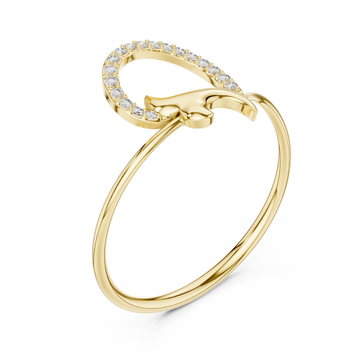 Gold Serene Radiance Entwined Halo Modern Ring Right View