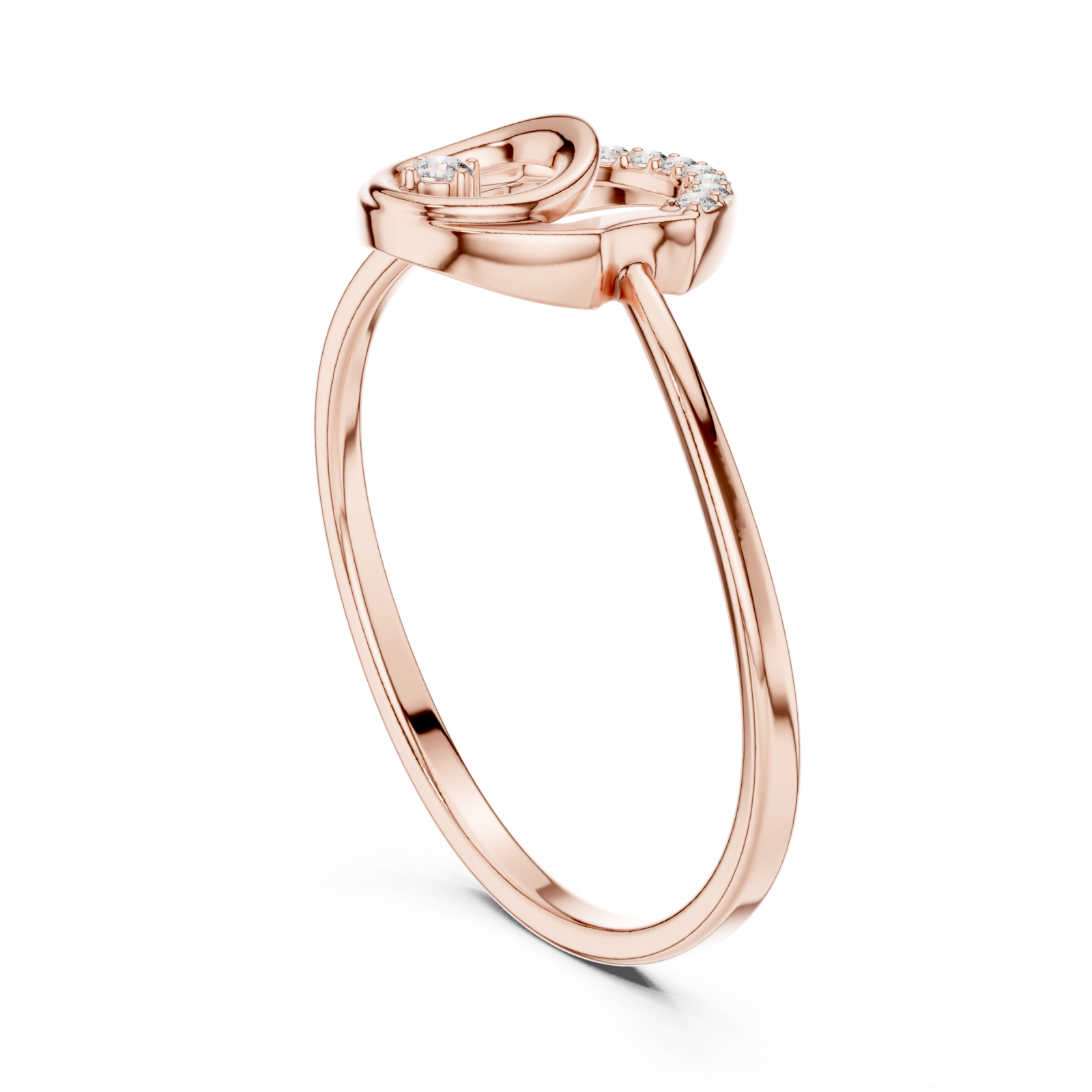  Rose Gold Infinite Curve Harmony Accent Ring Left View