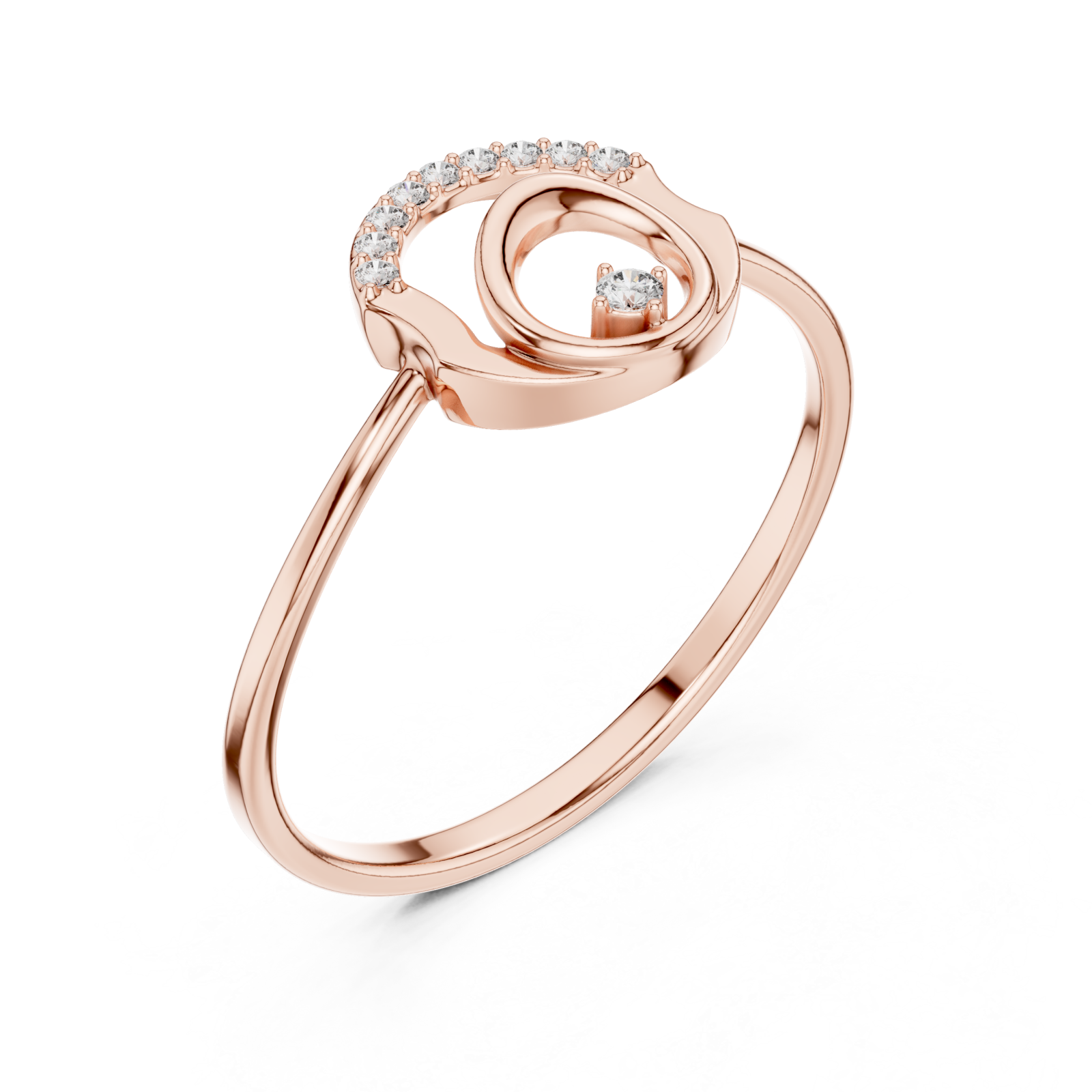  Rose Gold Infinite Curve Harmony Accent Ring Right View