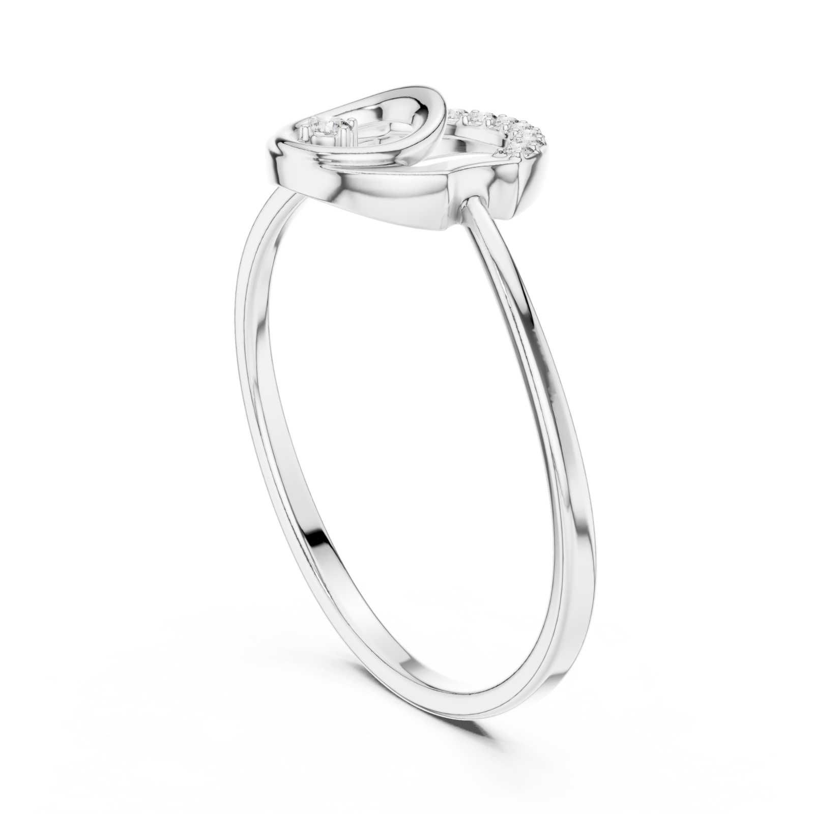  White Gold Infinite Curve Harmony Accent Ring Left View