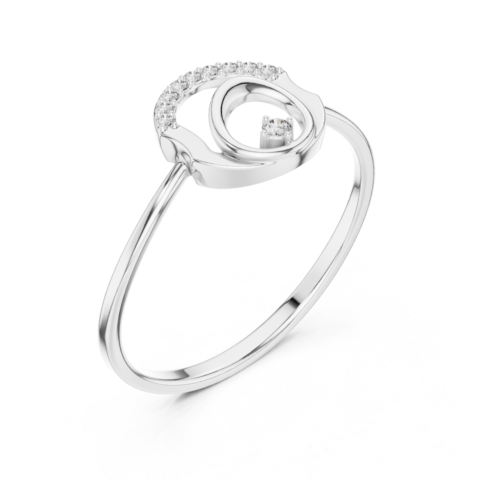  White Gold Infinite Curve Harmony Accent Ring Right View