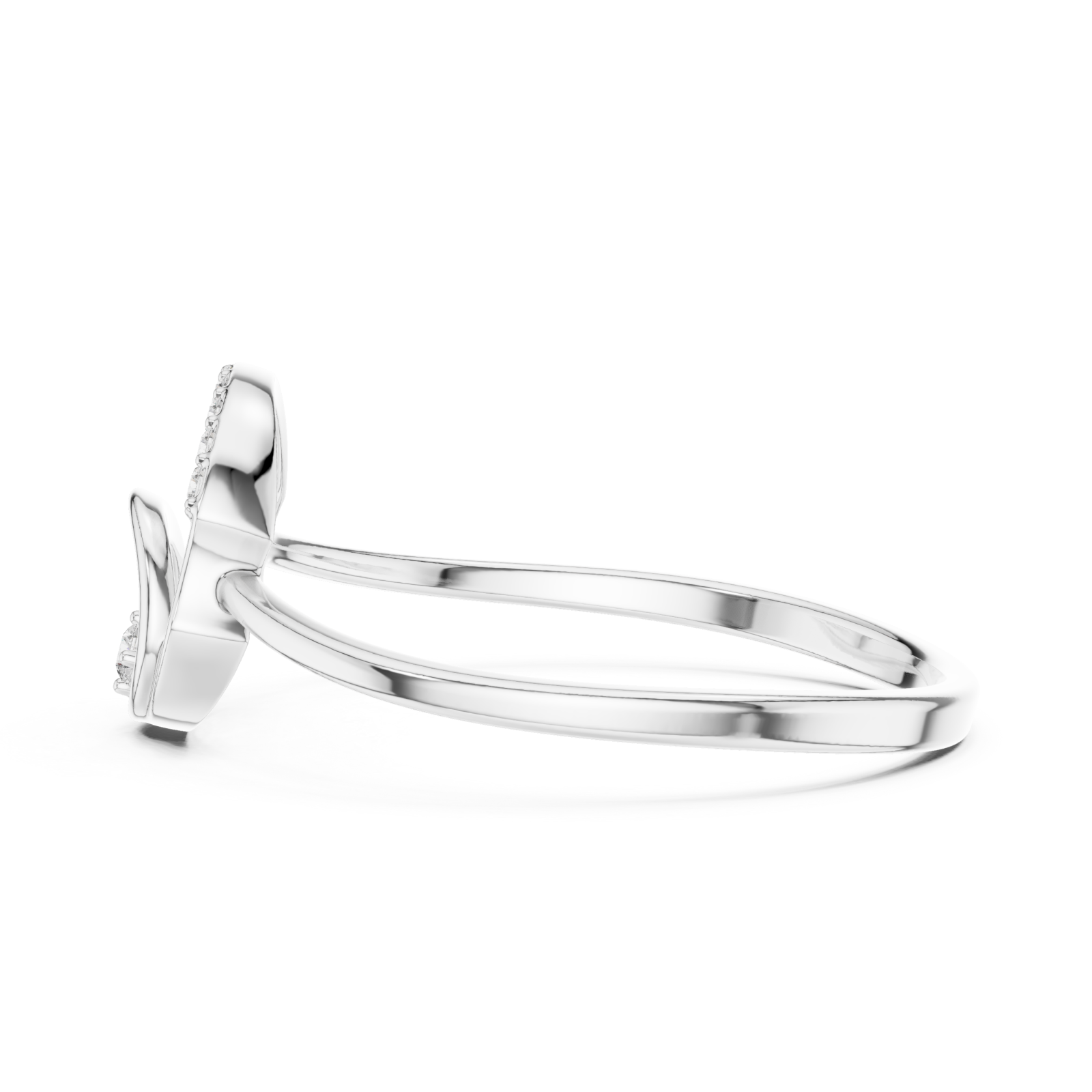  White Gold Infinite Curve Harmony Accent Ring Side View