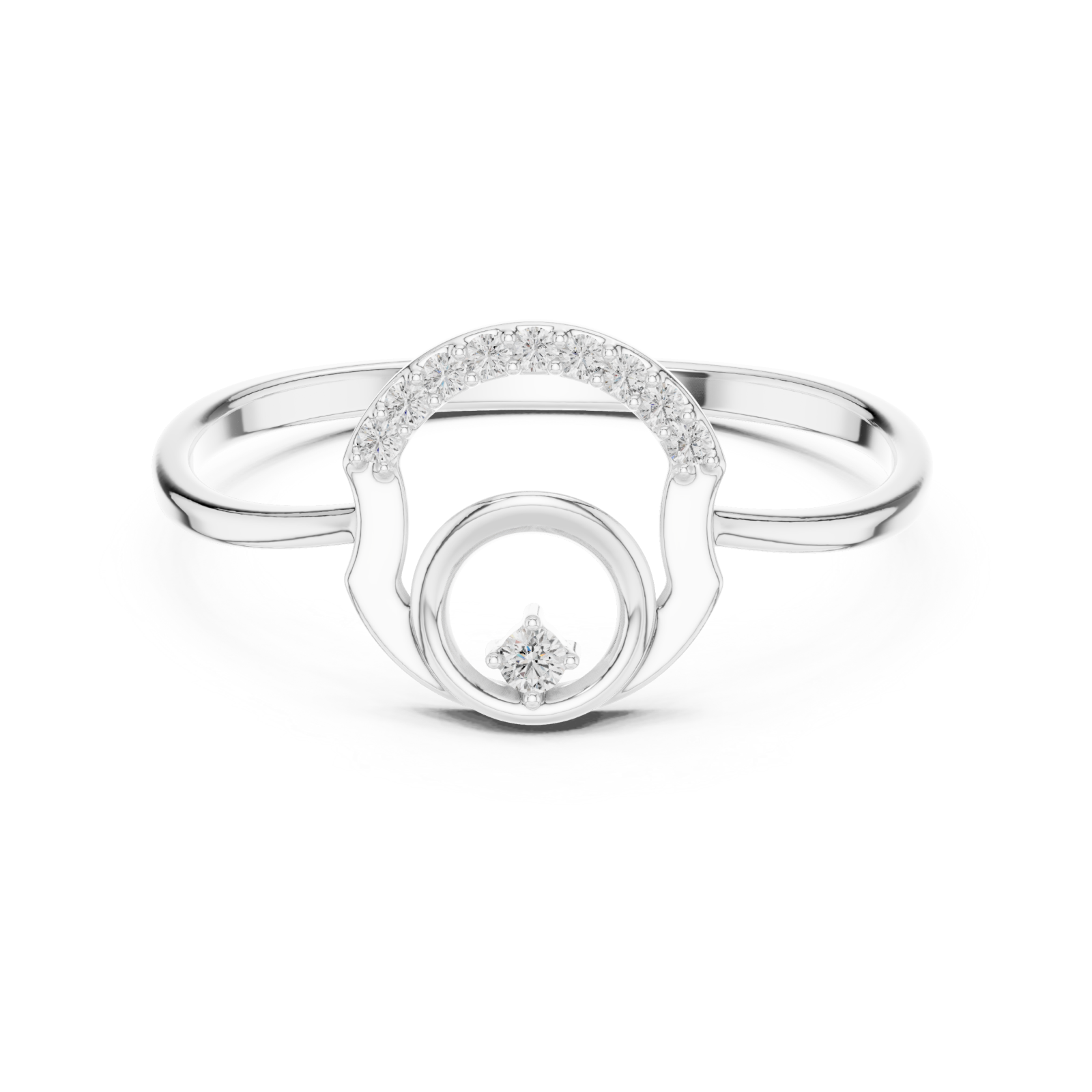  White Gold Infinite Curve Harmony Accent Ring Front View