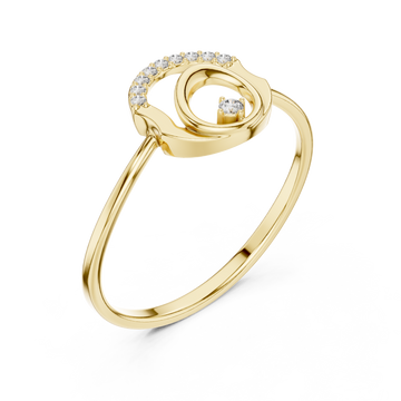 Gold Infinite Curve Harmony Accent Ring Right View