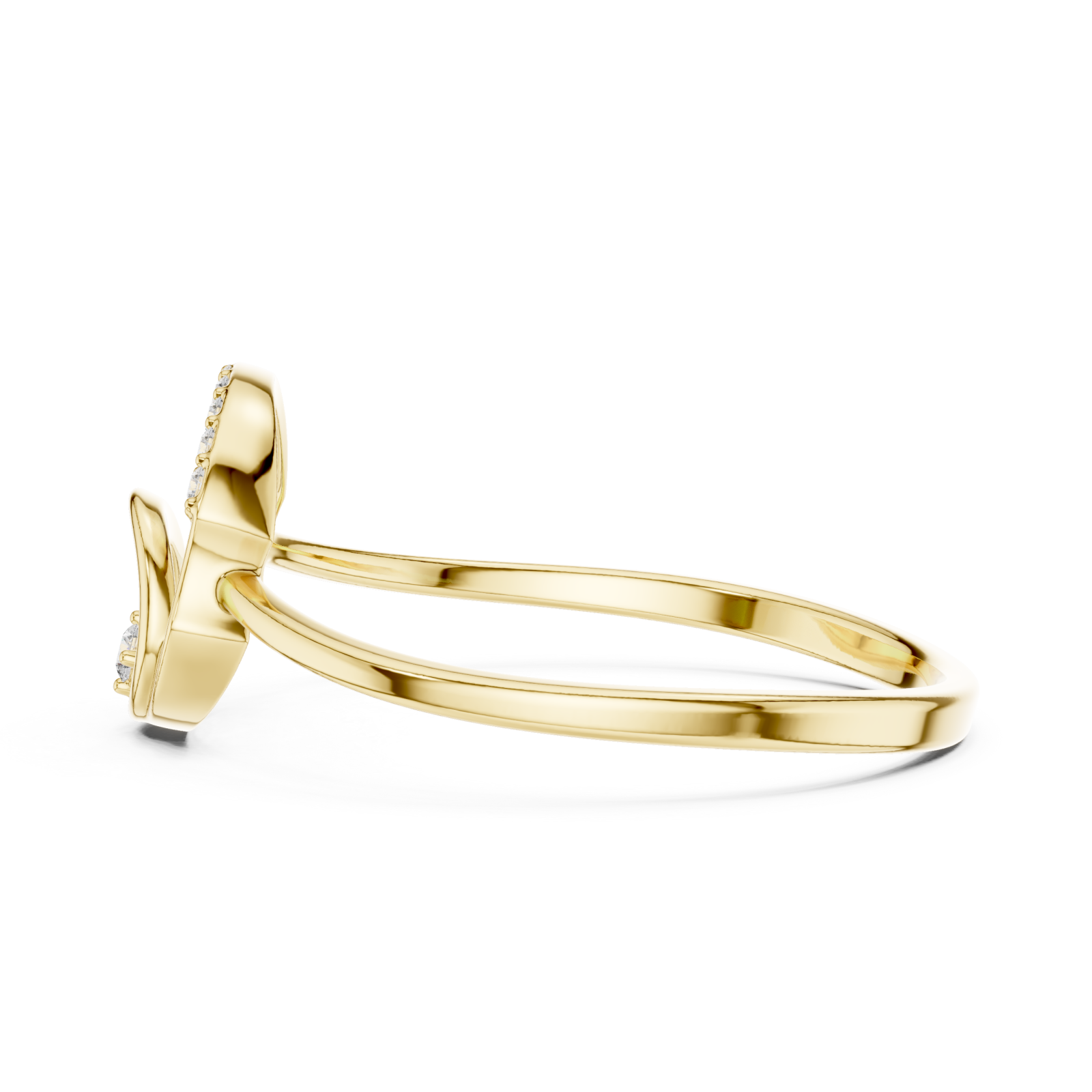  Gold Infinite Curve Harmony Accent Ring Side View