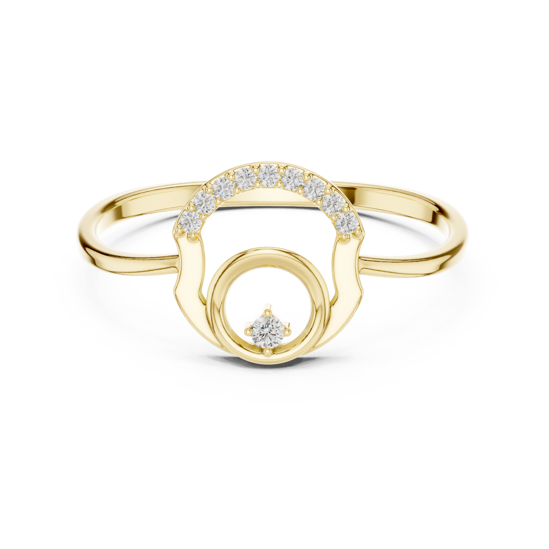 Gold Infinite Curve Harmony Accent Ring Right View