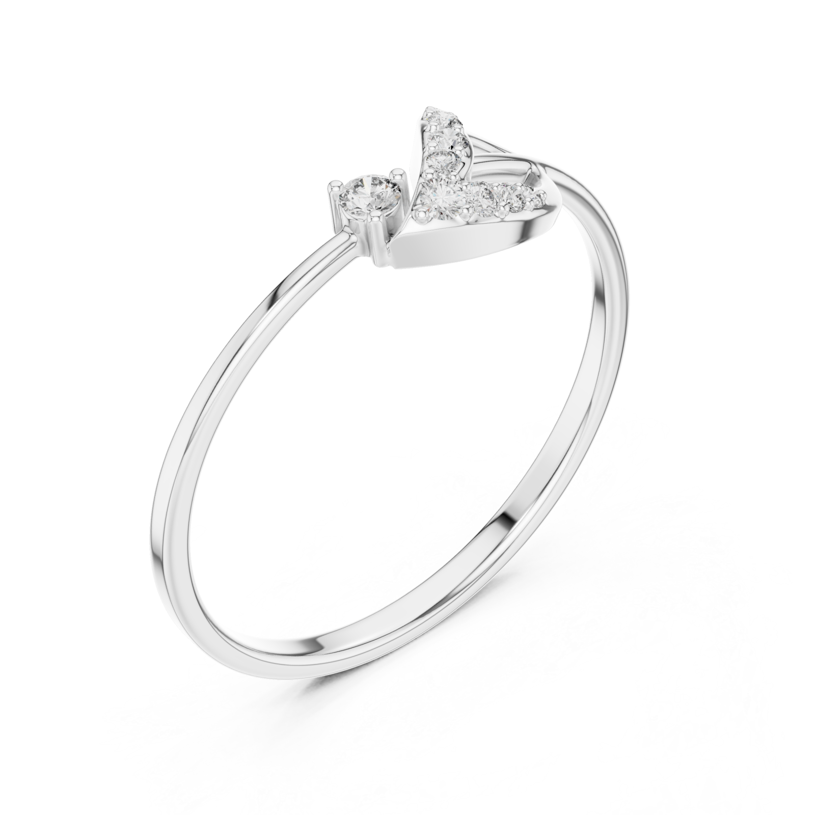  White Gold Radiant Touch Infinity Echo Solitaire Ring Right View