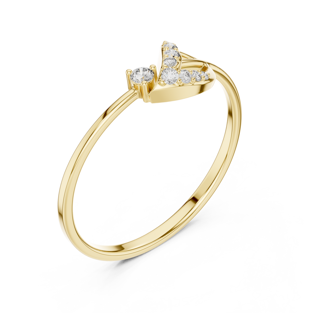 Gold Radiant Touch Infinity Echo Solitaire Ring Right View