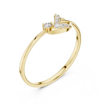 Gold Radiant Touch Infinity Echo Solitaire Ring Right View
