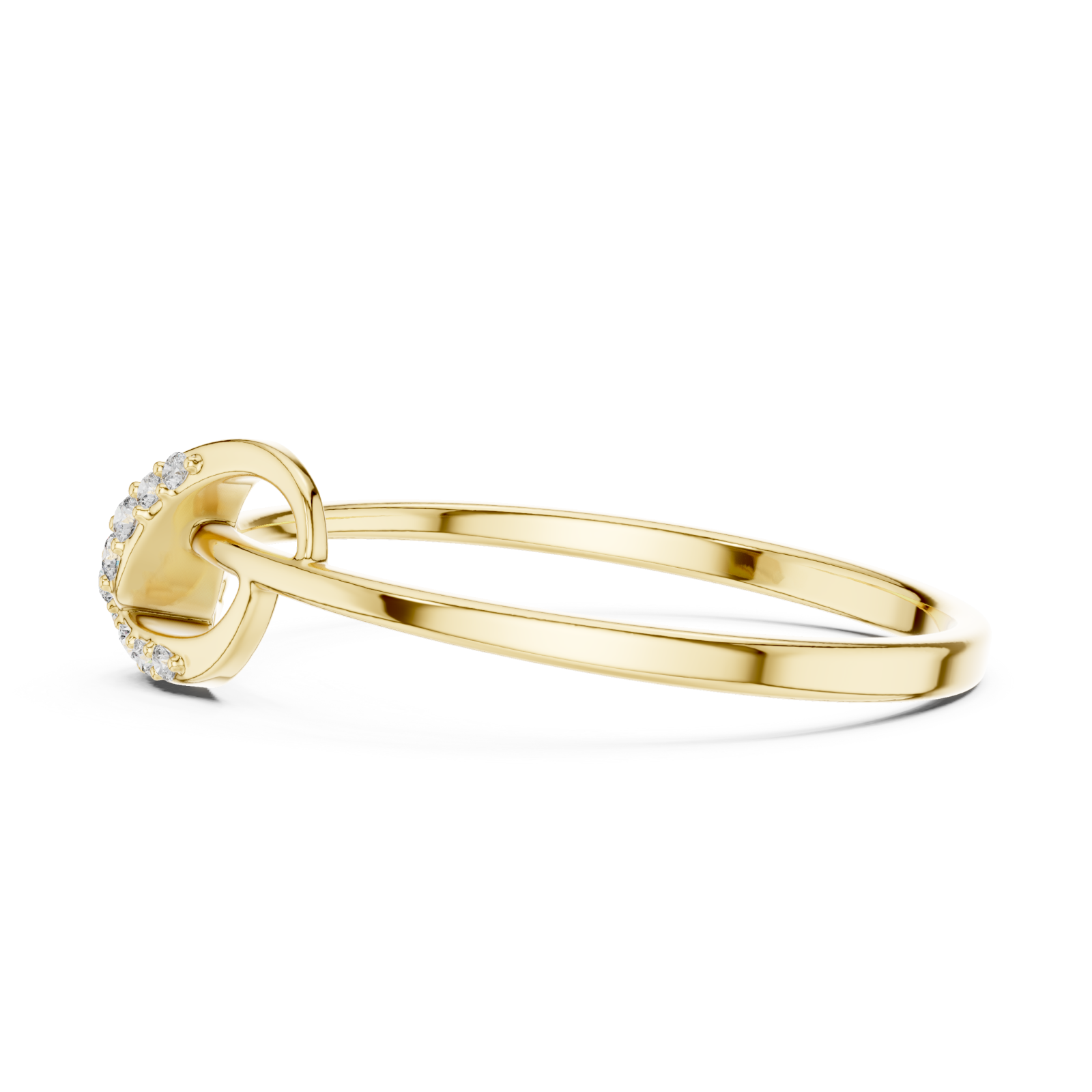  Gold Radiant Touch Infinity Echo Solitaire Ring Side View