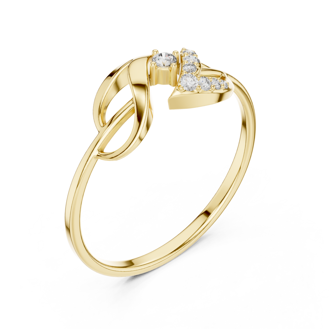 Gold Sweetheart Embrace Lattice Band Ring Right View