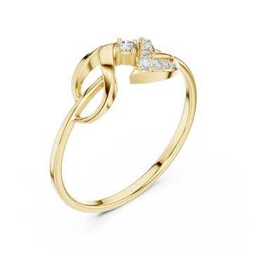 Gold Sweetheart Embrace Lattice Band Ring Right View