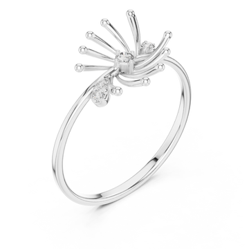  White Gold Radiant Petal Aurora Open Ring Right View