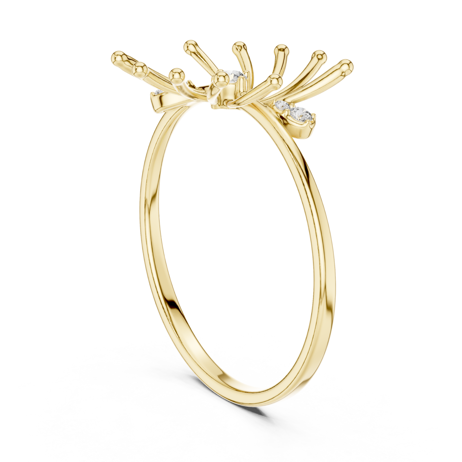  Gold Radiant Petal Aurora Open Ring Left View