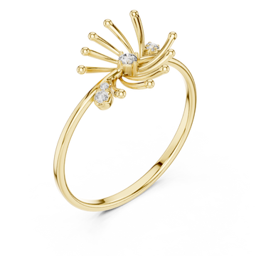 Gold Radiant Petal Aurora Open Ring Right View