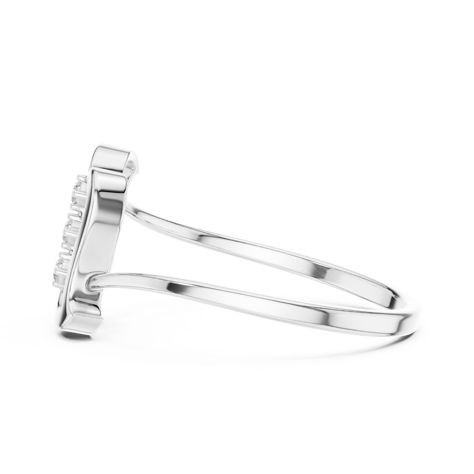  White Gold Whisper Wave Band Ring Side View
