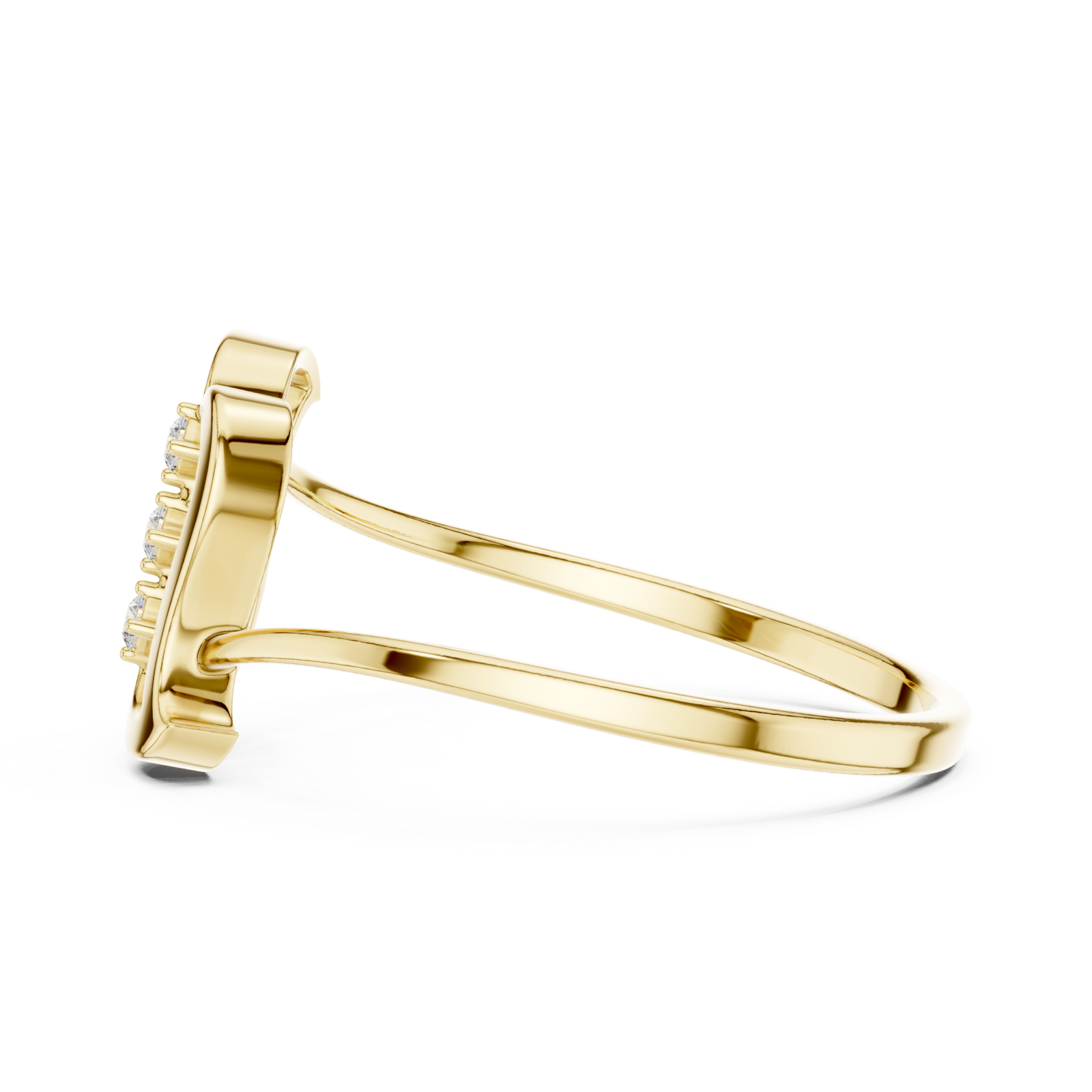  Gold Whisper Wave Band Ring Side View