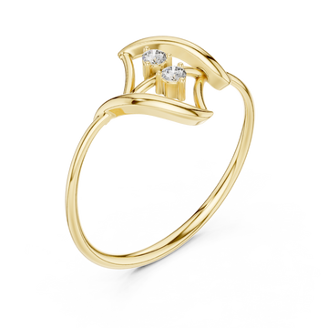 Gold Infinite Whisper Duo Sparkle Bypass Ring Right View