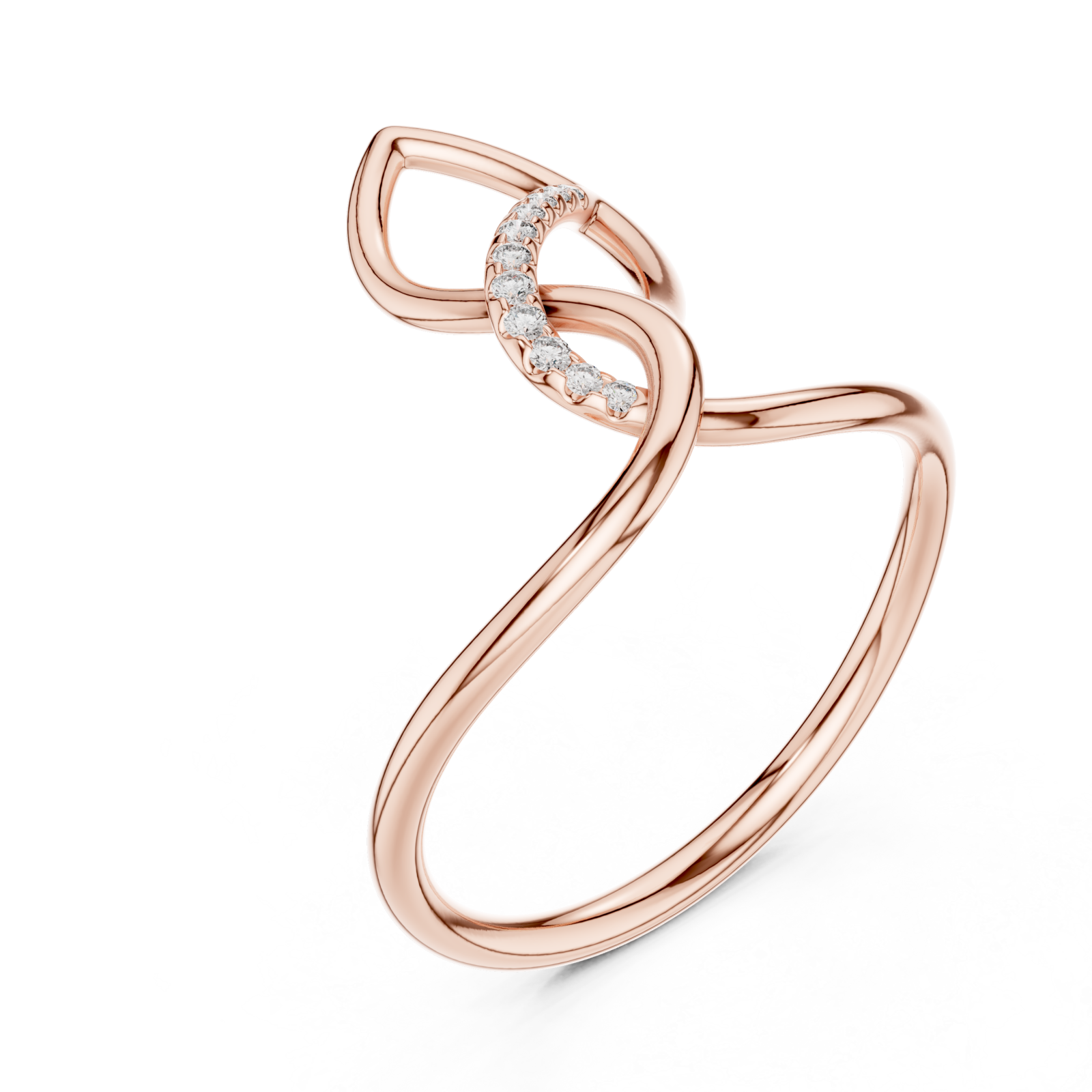  Rose Gold Whisper of Grace Petal Ring Right View
