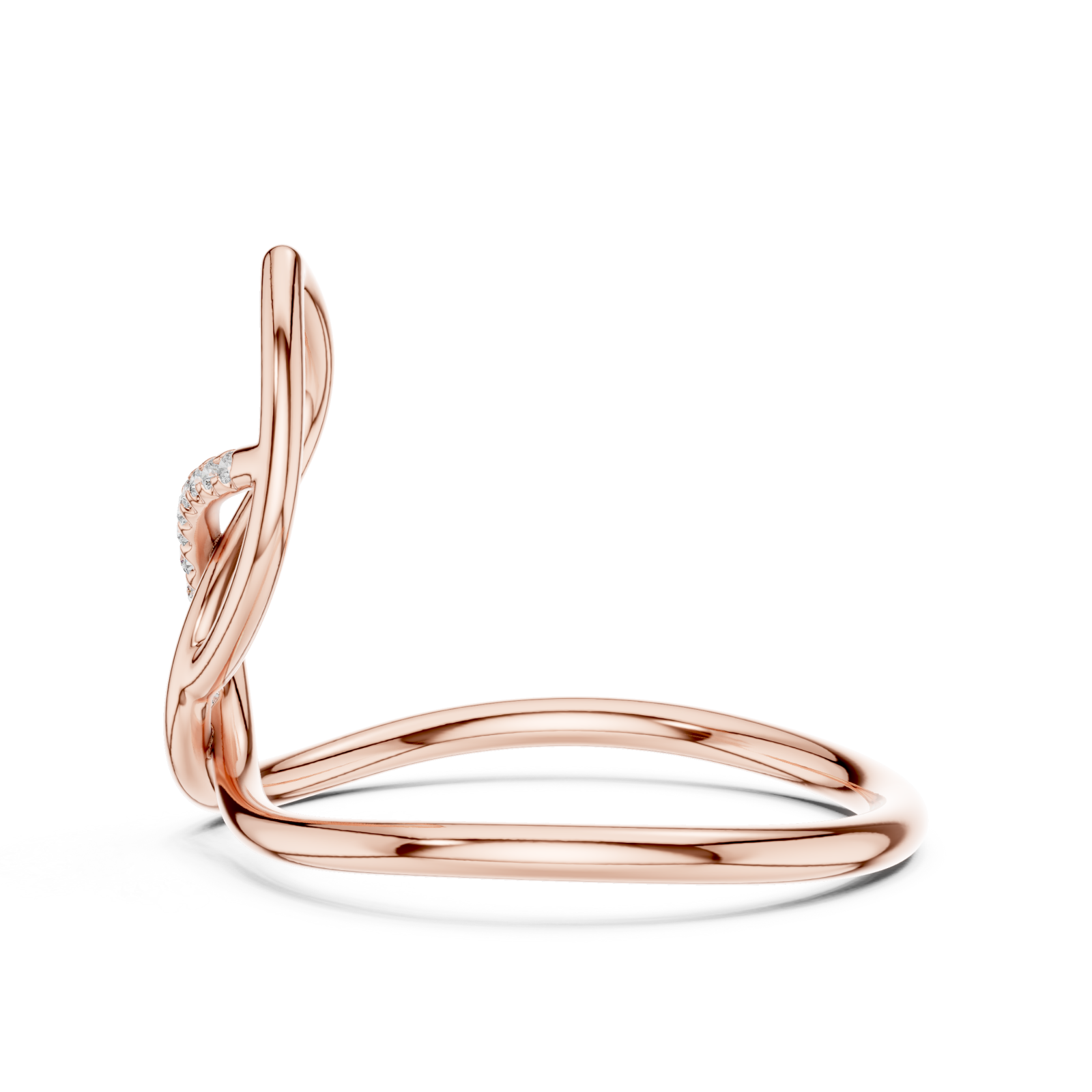  Rose Gold Whisper of Grace Petal Ring Side View