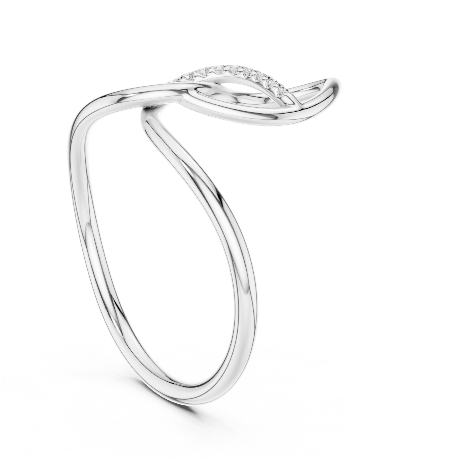  White Gold Whisper of Grace Petal Ring Left View
