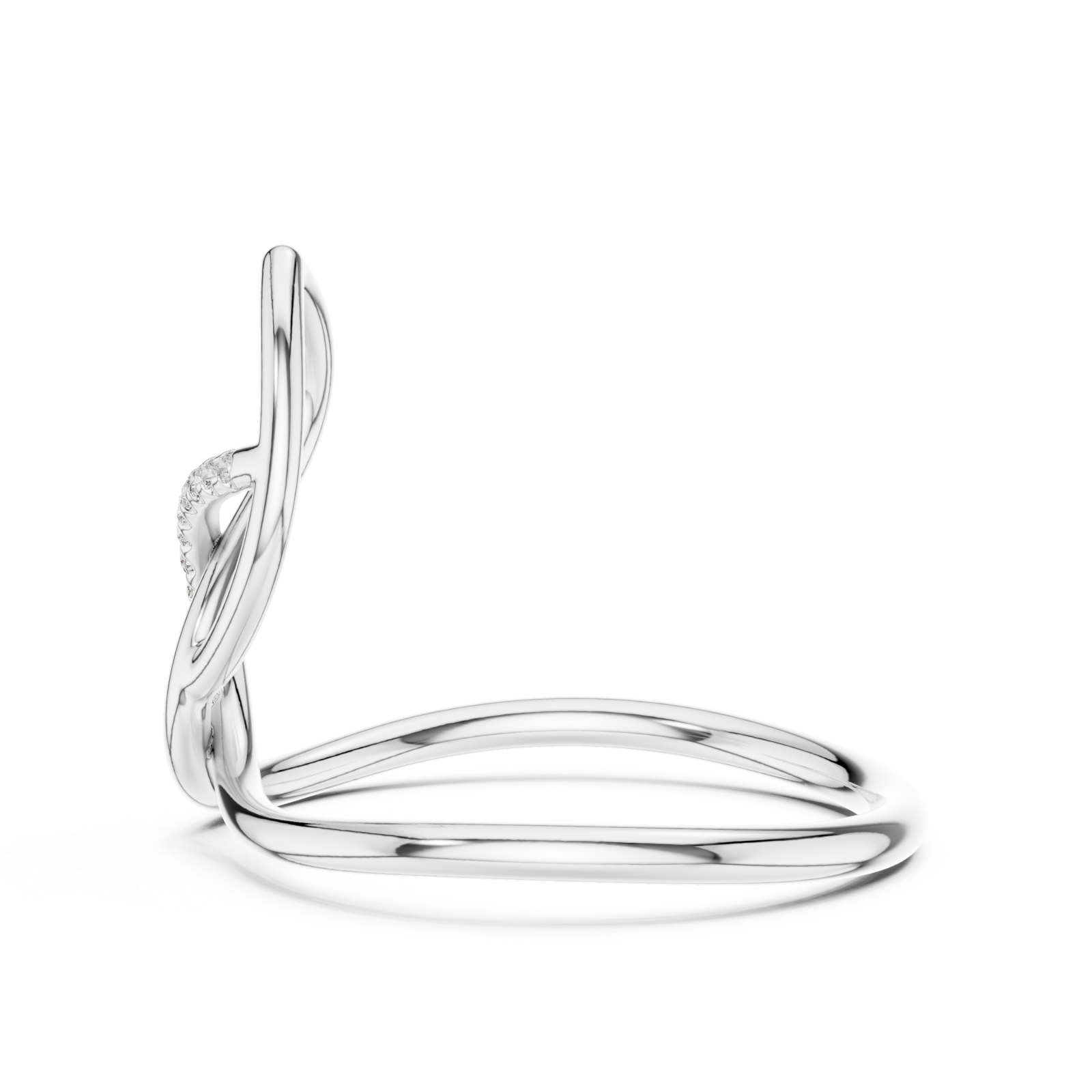  White Gold Whisper of Grace Petal Ring Side View