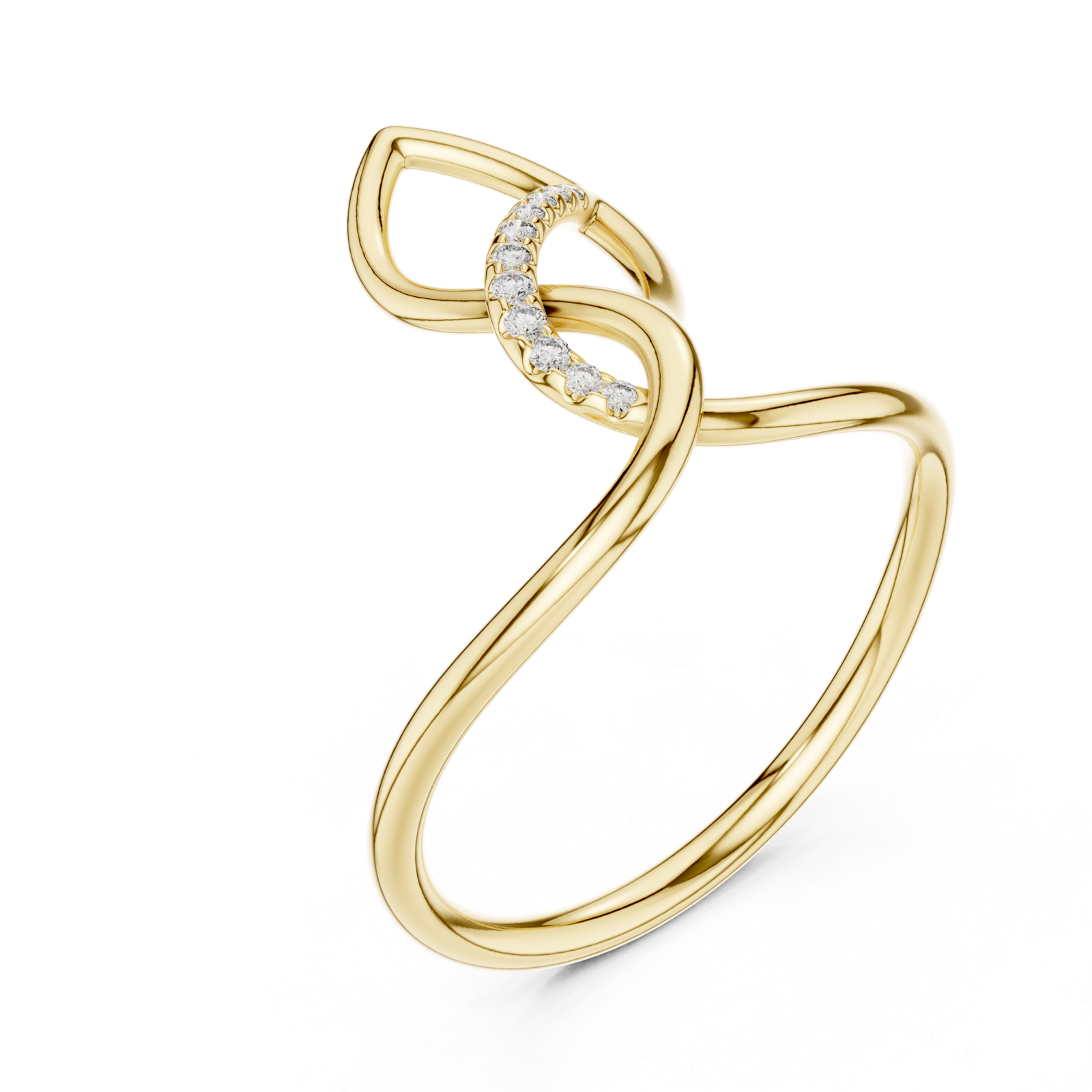 Gold Whisper of Grace Petal Ring Right View