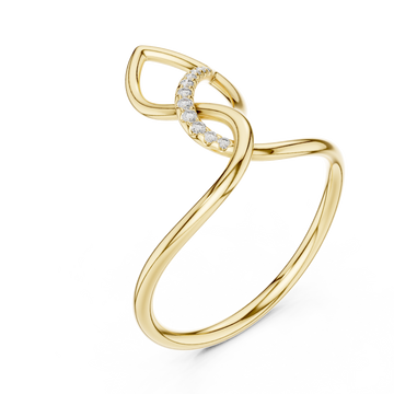 Gold Whisper of Grace Petal Ring Right View