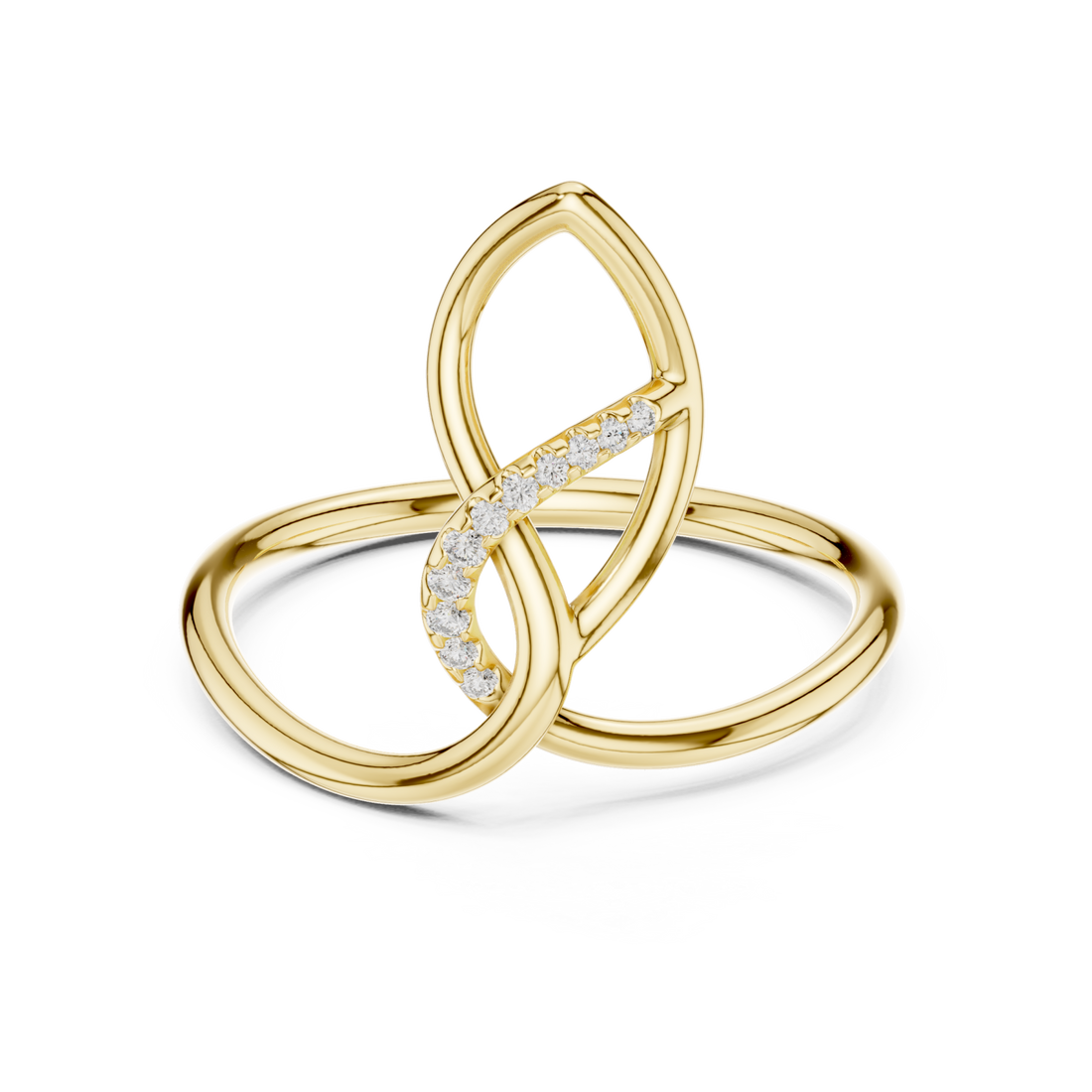 Gold Whisper of Grace Petal Ring Right View