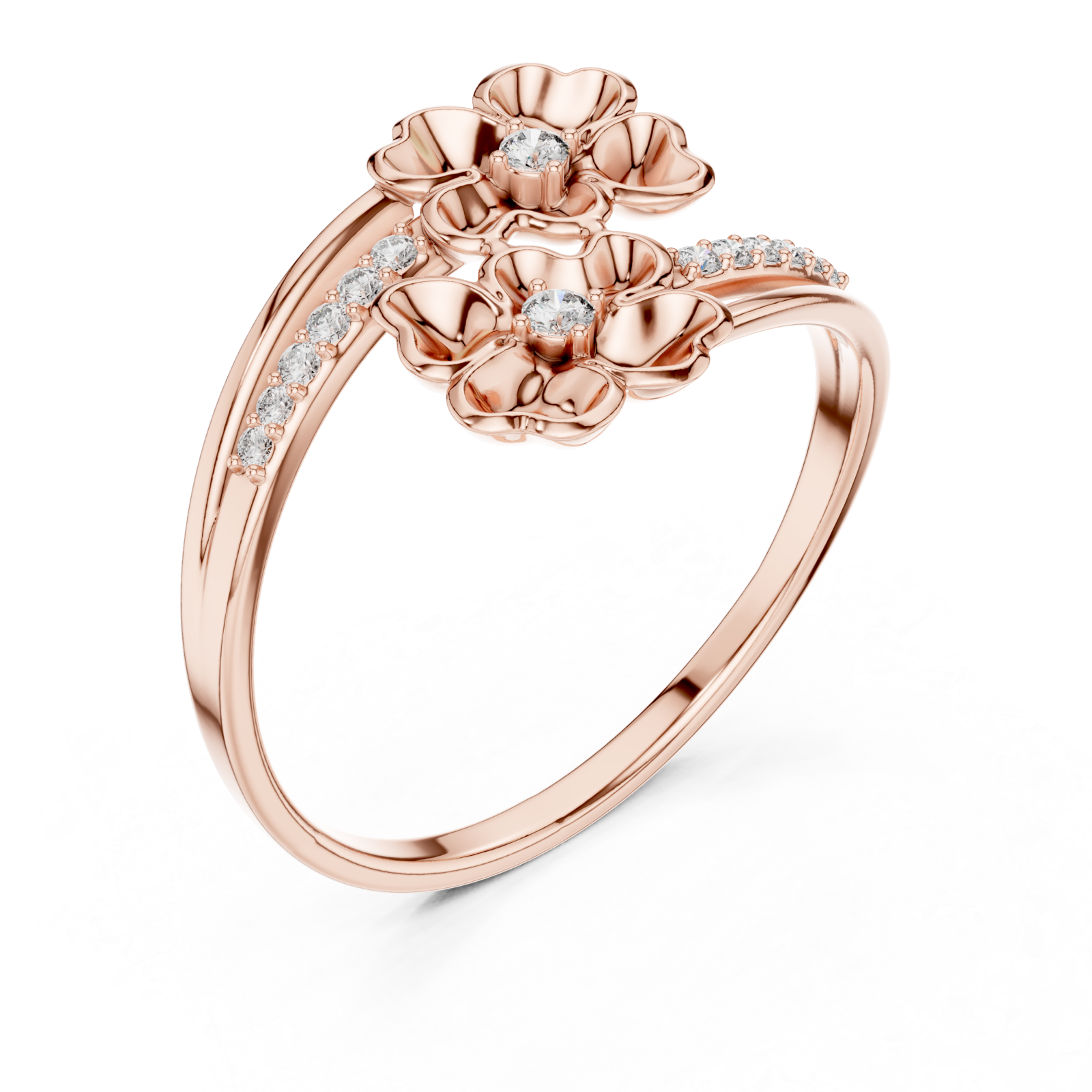  Rose Gold Springtime Blossom Grace Band Right View