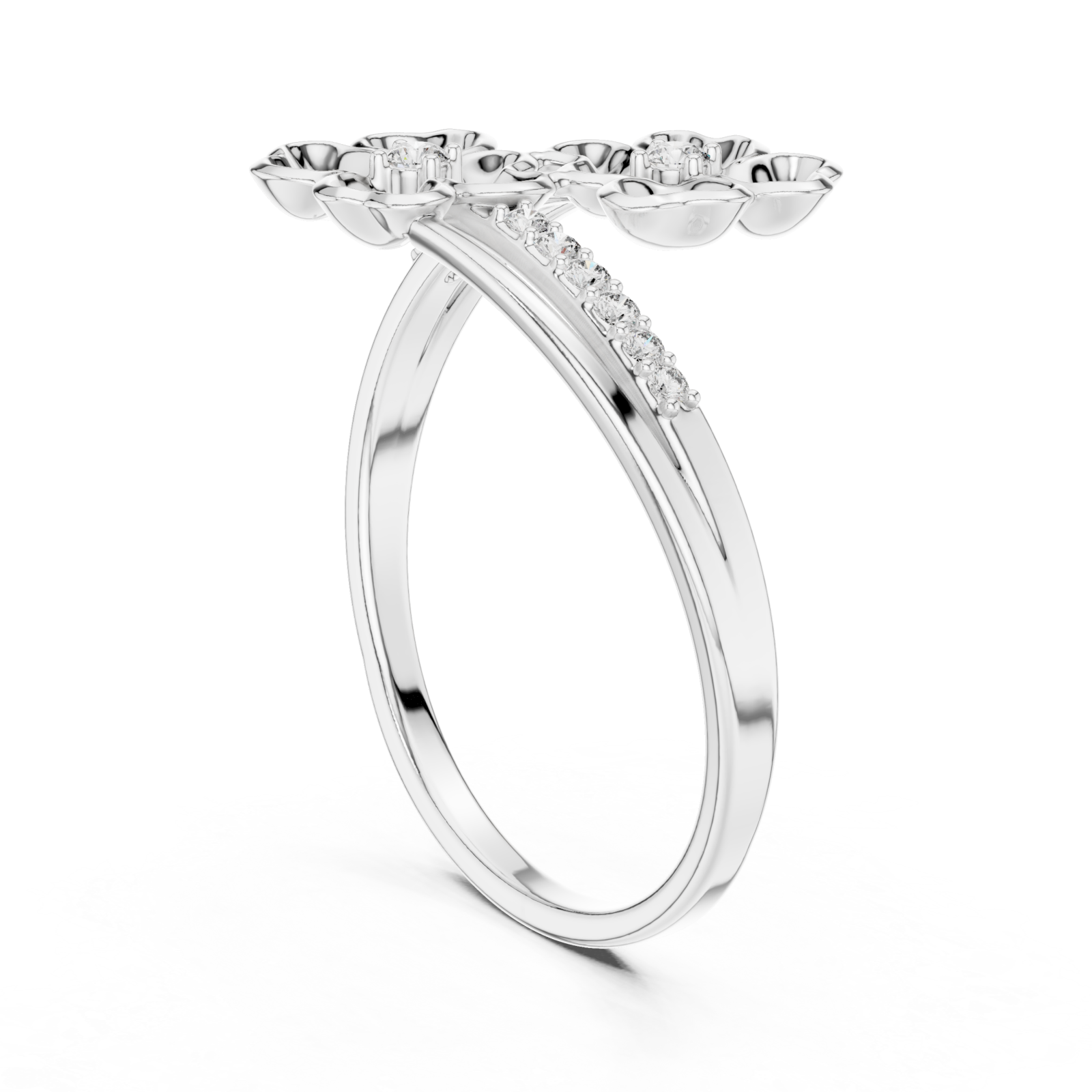  White Gold Springtime Blossom Grace Band Left View