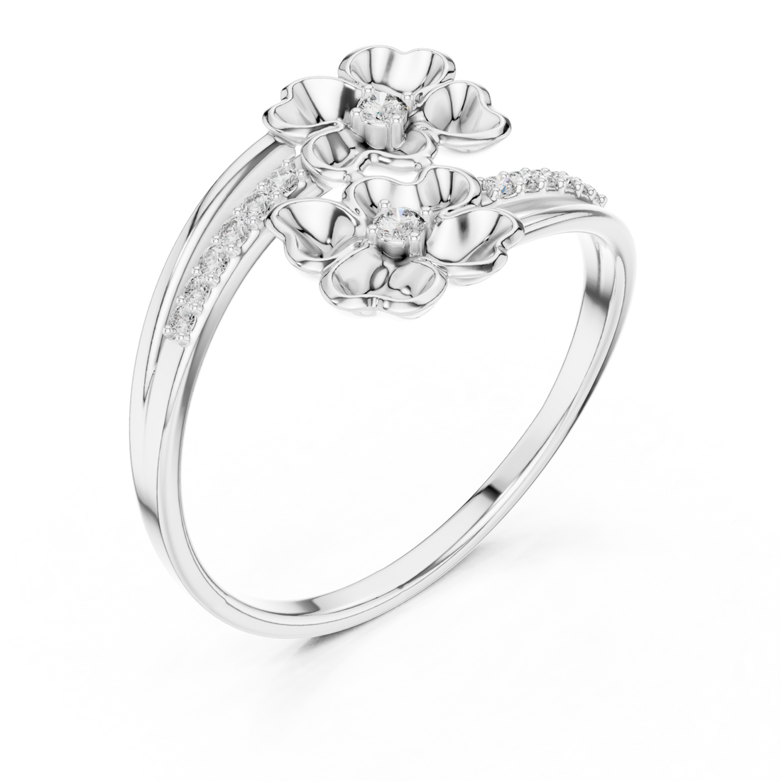  White Gold Springtime Blossom Grace Band Right View