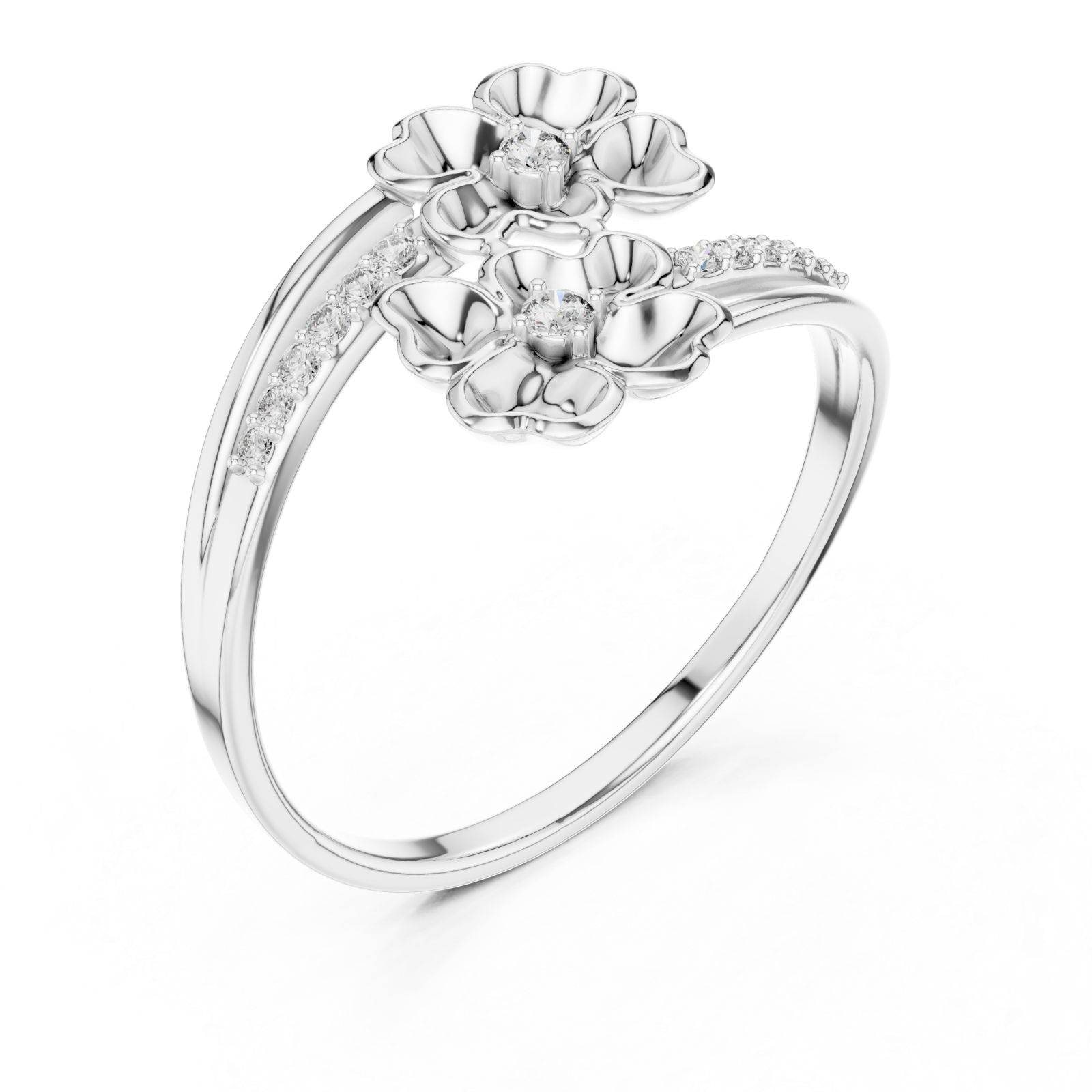  White Gold Springtime Blossom Grace Band Right View