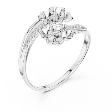 White Gold Springtime Blossom Grace Band Right View
