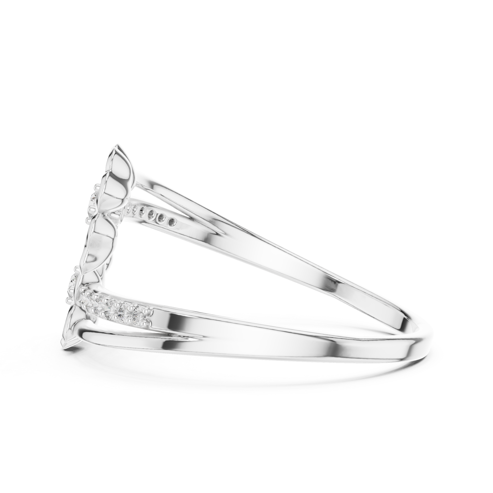 White Gold Springtime Blossom Grace Band Side View