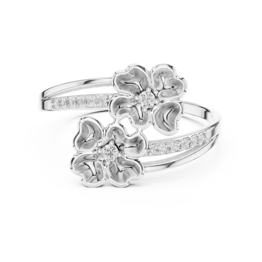  White Gold Springtime Blossom Grace Band Right View