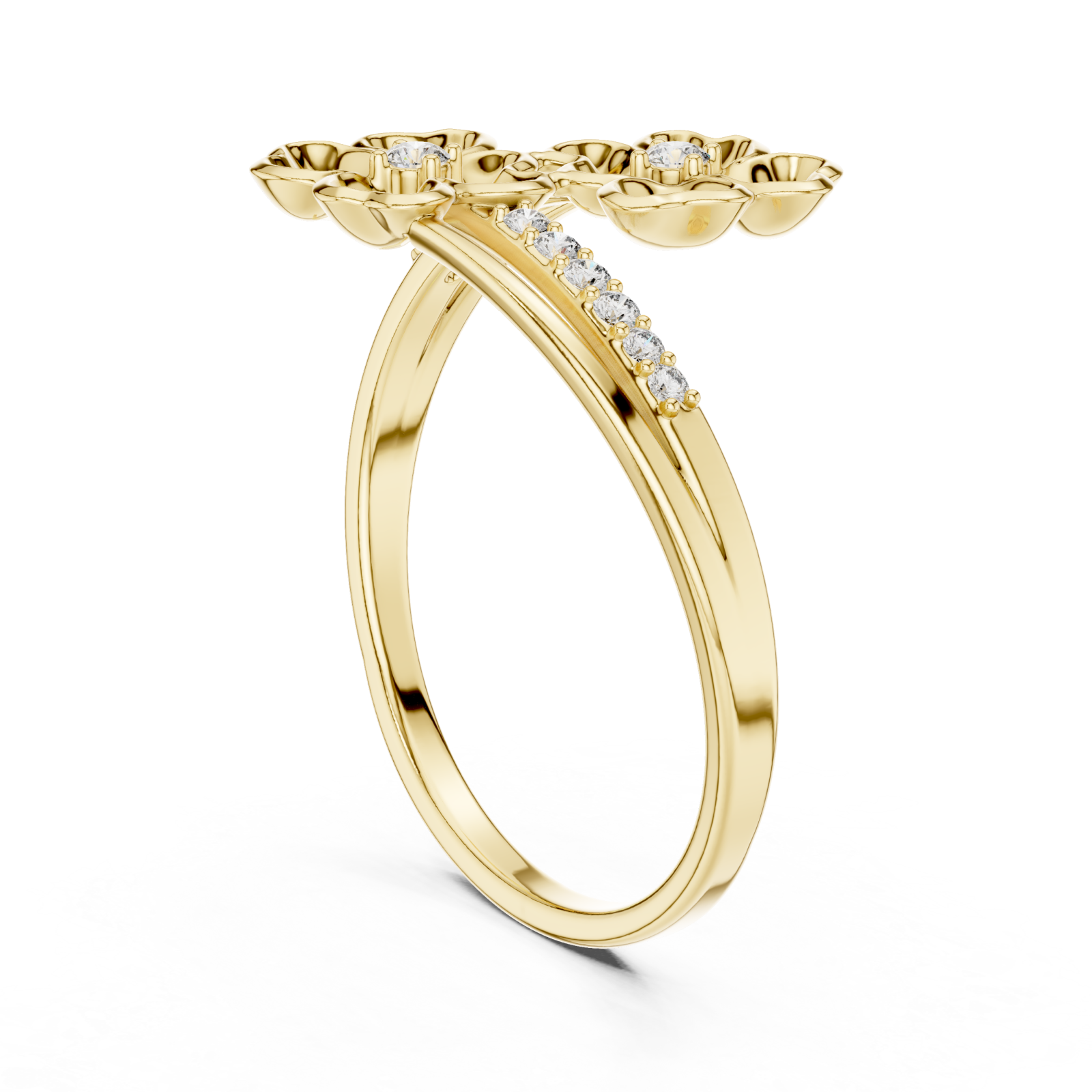  Gold Springtime Blossom Grace Band Left View