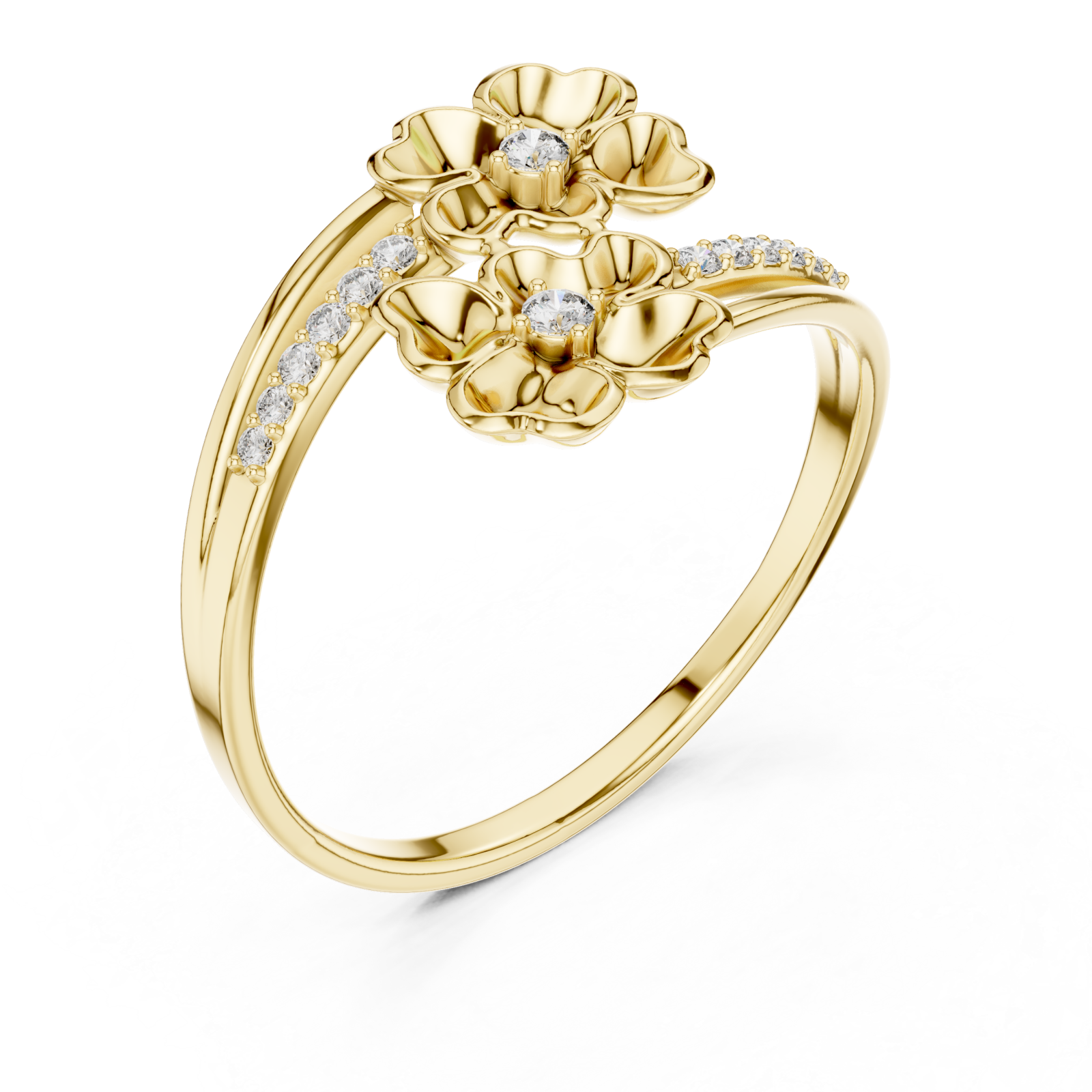 Gold Springtime Blossom Grace Band Right View