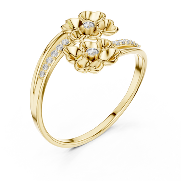 Gold Springtime Blossom Grace Band Right View