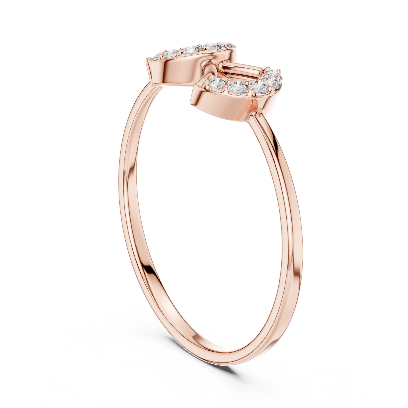  Rose Gold Radiant Allure Harmony Ring Left View
