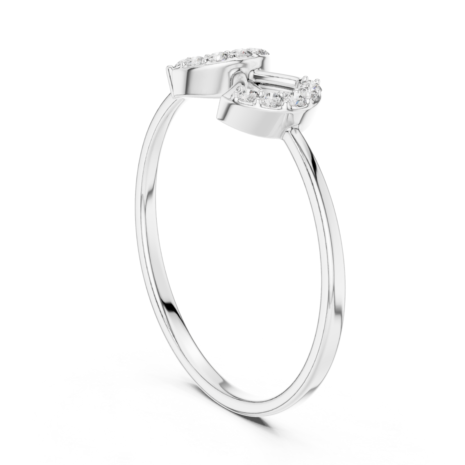  White Gold Radiant Allure Harmony Ring Left View