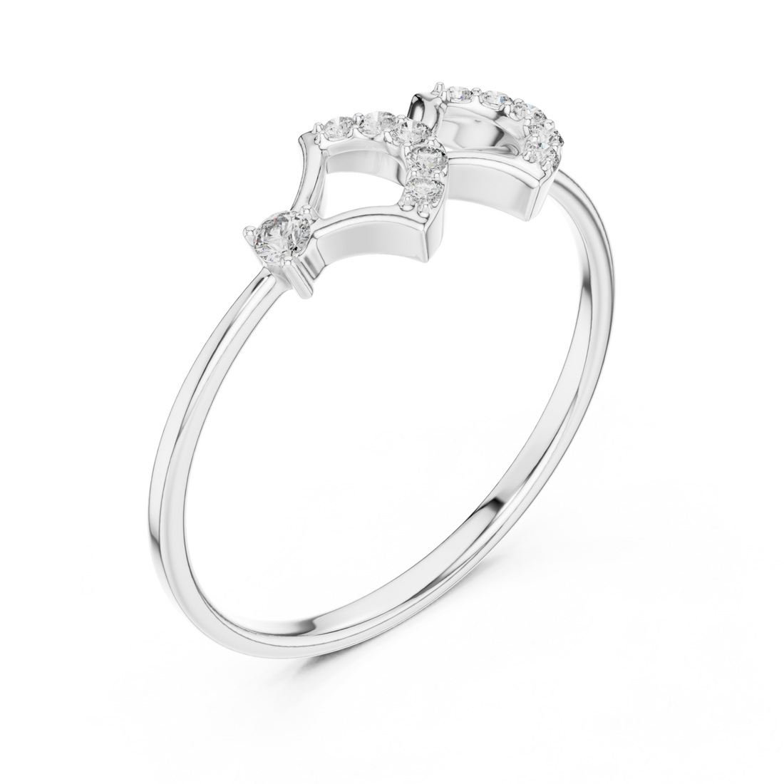  White Gold Radiant Allure Harmony Ring Front View