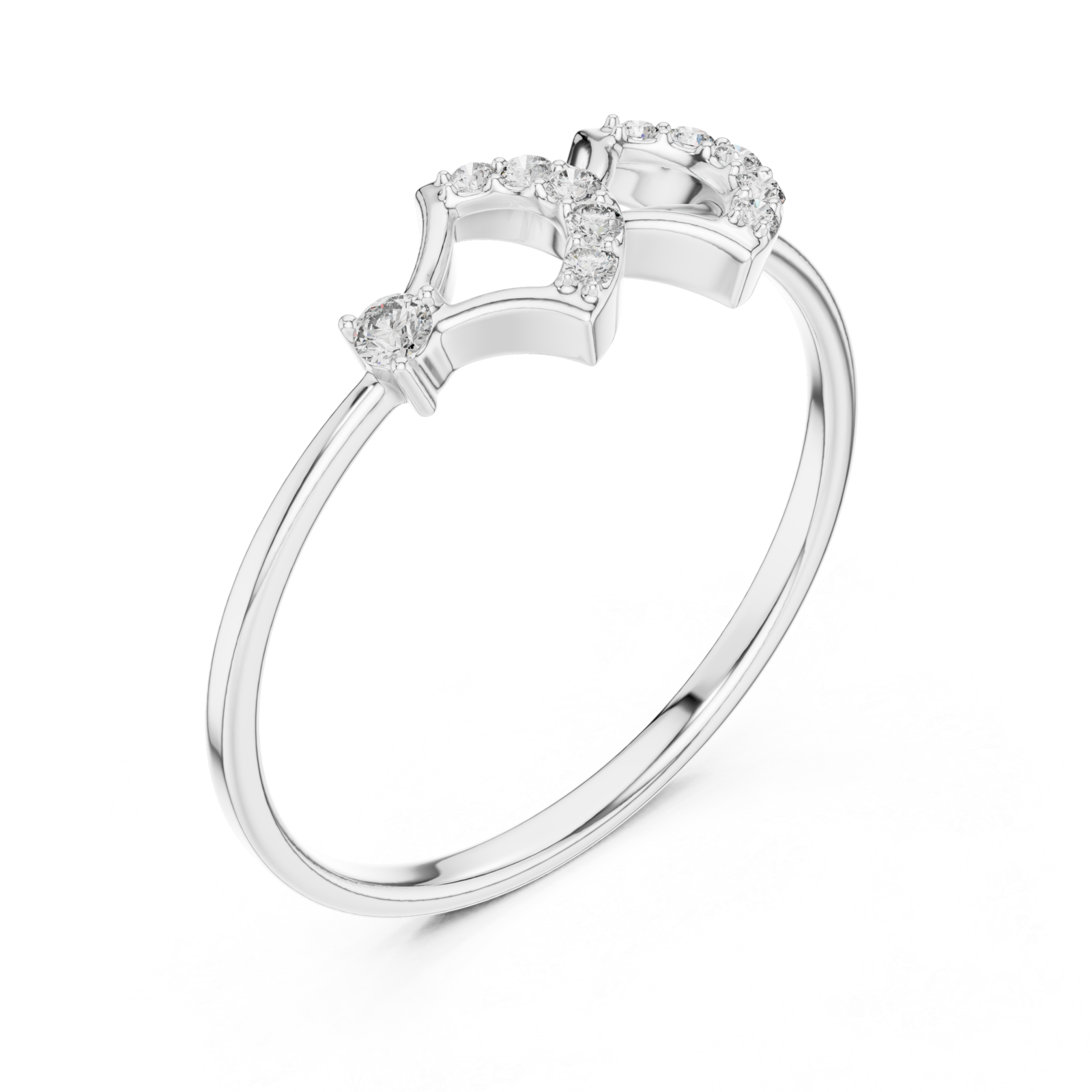  White Gold Radiant Allure Harmony Ring Right View