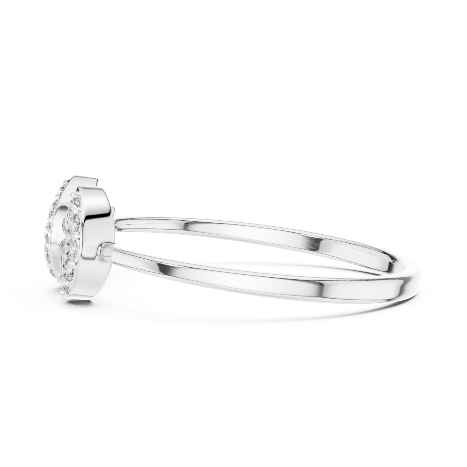  White Gold Radiant Allure Harmony Ring Side View