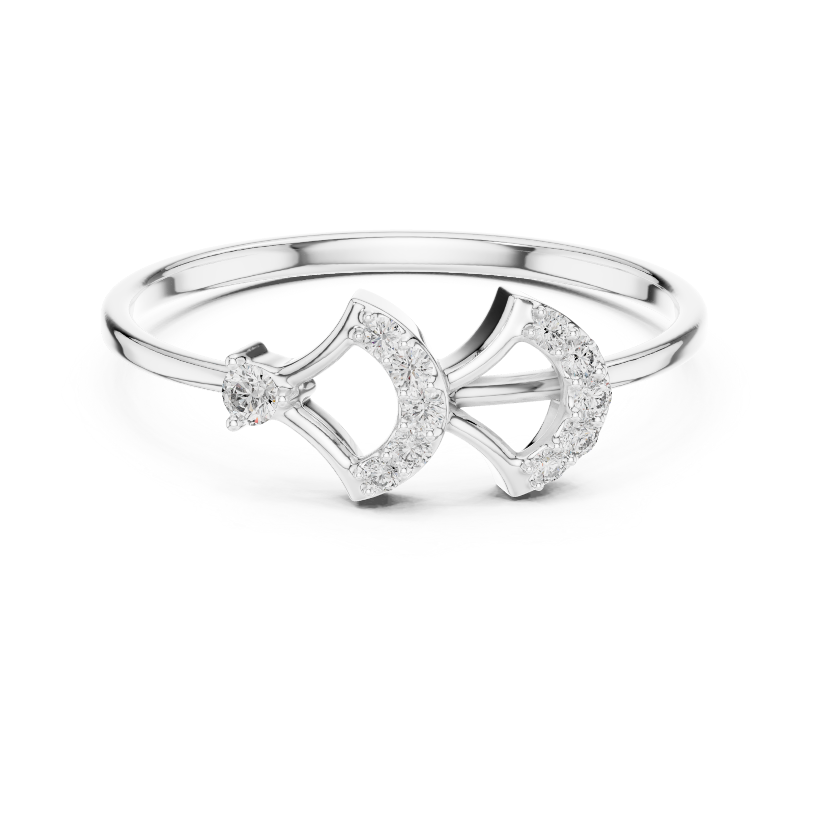  White Gold Radiant Allure Harmony Ring Front View
