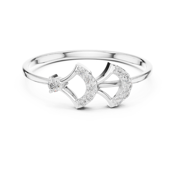  White Gold Radiant Allure Harmony Ring Front View